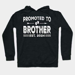 Promoted To Brother Est 2024 Fathers Day First Time Dad Hoodie